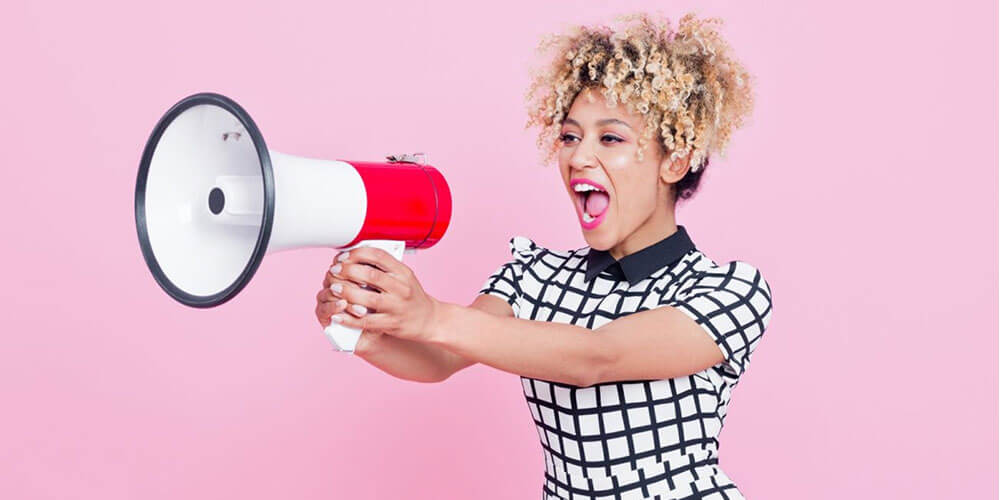 Woman with the megaphone